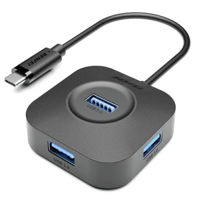 Immagine di BENFEI Hub USB C, 4 porte 3.0 con trasferimento dati da 5 Gbps, splitter C per MacBook di tipo Mac Pro, iMac, Surface, XPS, Flash Drive, HDD mobile