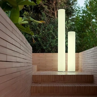 Immagine di Lampada da terra, MOOVERE lampione colonna 160cm in&amp;out luce bianca fredda via cavo (batteria + RGB)