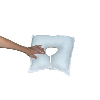 Immagine di Cuscino Antidecubito specifico per il postoperatorio oculare, astigmatismo, cataratta, guanciale ergonomico. Tessuto di aloe vera