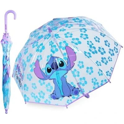 Immagine di Disney Ombrello Pioggia a Cupola Stitch Frozen Trasparente per Bambina, Antivento Anti UV Gadget &amp; Originali (Multicolore )