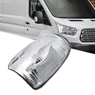 Immagine di GSRECY Fanale retrovisore per specchietto ambra/trasparente alloggiamento compatibile con Ford Transit MK8 2014 &gt; ON (lato destro obiettivo trasparente)