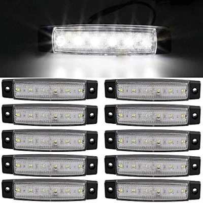 Immagine di HULX Luci di Posizione per Auto, 10 Pezzi Indicatori Direzione Auto Laterali a LED 6SMD 12V (Bianca)