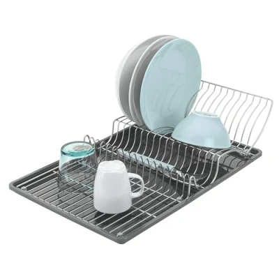 Immagine di Metaltex 325426039 Scolapiatti Wingtex con vaschetta raccogligocce, Colore: Argento