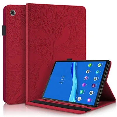 Immagine di CaseFun Custodia per Lenovo Tab M10 Plus Slim Smart Case Magnetico in Silicone PU Pelle Stand Flip Cover, Rosso