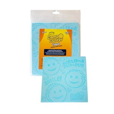 Immagine di Scrub Daddy Asciugamano per spolverare umido, multiuso la pulizia, detergente veneziano e in legno, spugna increspata prese d&#039;aria, radiatore, battiscopa, specchi, prodotti pulizia