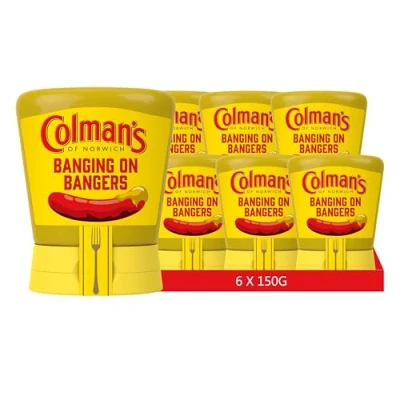 Immagine di Colman&#039;s senape inglese Originale nel pratico formato squeeze top down, superfine e vegana, macinata doppia (6 Pezzo x 150g))