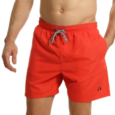 Immagine di Ript Performance Uomo Essentials Pantaloncini da bagno a rapida asciugatura con protezione solare UV 50, Rosso, 2XL