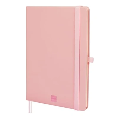 Immagine di finocam Taccuino Nexo Copertina Rigida Pagine Bianche Rosa, A5 con Fogli Microforati, Tasca e Portapenna, 72 Fogli, Ideale per Scrivere Disegnare