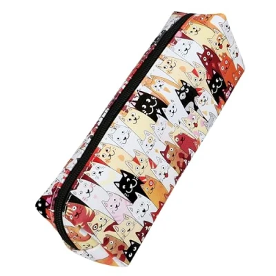 Immagine di Online astuccio di alta qualità per ragazzi e ragazze, con pratica chiusura lampo, 1 scomparto ideale scuola, università ufficio, Gatto, Größe S, Gatti