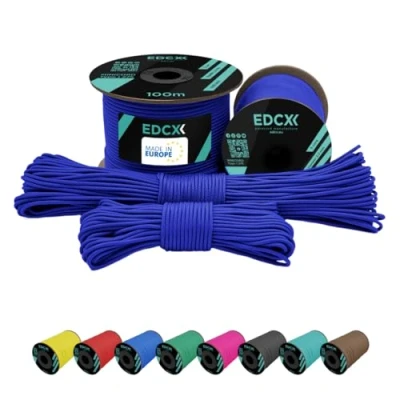 Immagine di EdcX 2 mm Nylon Paracord 275 (50 e 100 m) 100% Corda in Nylon, Cavo a 3 Fili, Molti Colori (Turquoise, 50
