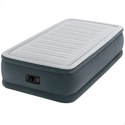 Immagine di Intex 64412 Materasso Classic Singolo Comfort Plush Elevated, Bicolor, Con Pompa Interna, ‎Grigio, 99 x 191 46 cm; 5.56 Kg