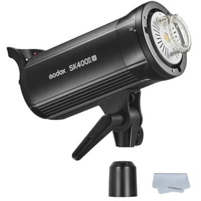 Immagine di GODOX SK400II V 400Ws 5600K Bowens Mount luce stroboscopica per studio fotografico, sistema integrato 2,4 G Wireless X con di regolazione a LED