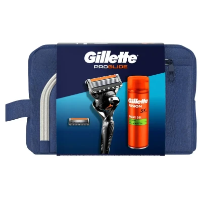 Immagine di Gillette Proglide Fusion KIT REGALO, 2 LAMETTE DA BARBA + 1 manico, SCHIUMA Sensitive, ASTUCCIO VIAGGIO, Idea Regalo Uomo