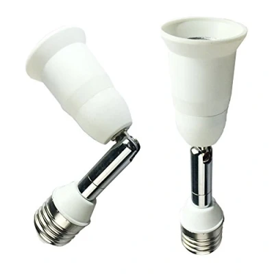 Immagine di DZYDZR 2pcs Adattatore Portalampada Esteso da E27 a Bianco 14 cm, Rotazione 360 Gradi e Mantenimento Della Direzione Stabile Per Lampadine LED（5,5in）