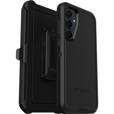 Immagine di OtterBox cover per Samsung Galaxy A55 5G Defender, resistente a shock e cadute, ultra robusta, testa ta 5x vs norme MIL STD 810G, Nero Senza Retail Package