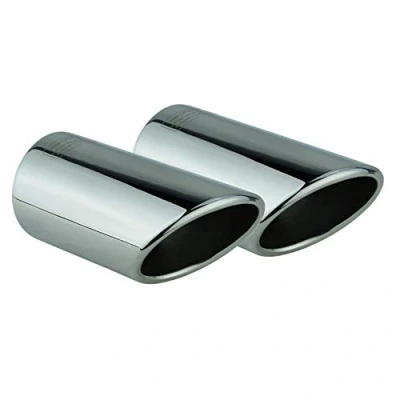 Immagine di L&amp;P A288 2 Terminali di Scarico in acciaio inox lucidato a specchio e cromato, pronti all&#039;uso