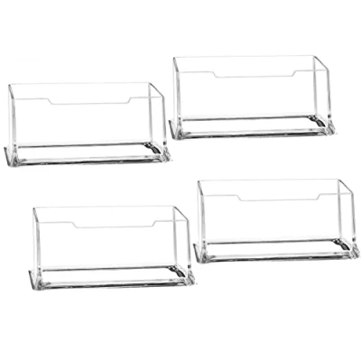 Immagine di KAIAIWLUO Porta Biglietti da Visita,4 PCS Acrilico Supporto per Visita Trasparenti di Carte Plastica Scrivania Organizzatore Raccolta Ufficio