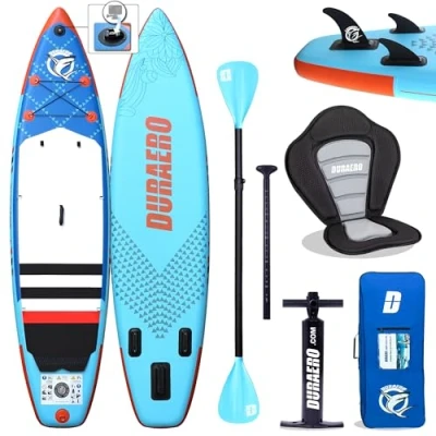 Immagine di Tavola SUP Gonfiabile Stand Up Paddle da Surf Premium con Sedile Kayak, Doppia e Set Completo di Accessori, 330x76x15cm, Fino a 150kg