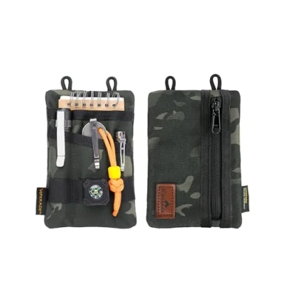 Immagine di VIPERADE VE1 EDC Borsa porta attrezzi in nylon per Everyday Carry Multitool Custodia Gears Torcia Tascabile Coltello Penna Taccuino(mimetico nero)