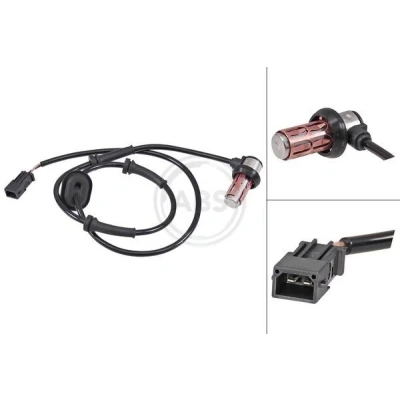 Immagine di A.B.S. 30186 Sensore ABS passivo 970mm 1005mm nero AUDI: A4 B5 Avant, Sedan