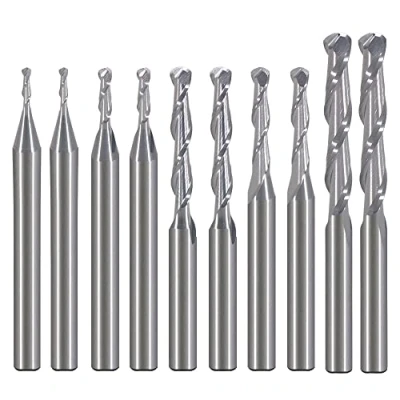 Immagine di EU_HOZLY fresa per lavori in legno, diametro 1 mm, 1,5 2,0 2,5 3,175 punte a sfera metallo duro, incisione CNC