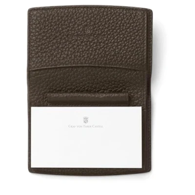 Immagine di Graf von Faber Castell 118760 Astuccio per appunti in cachemire, marrone scuro, con blocco appunti, passante penna e scomparti