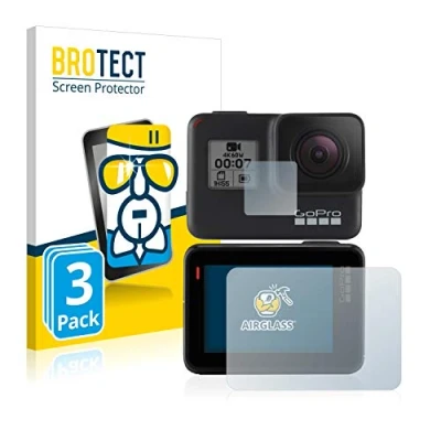Immagine di brotect Pellicola Protettiva Vetro per GoPro Hero 7 Black Protezione Schermo (3 Pezzi) [Durezza Estrema 9H, Chiaro]