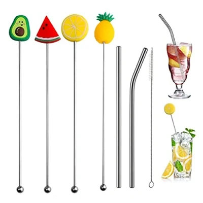 Immagine di 7 Pcs Bastoncini per Cocktail in Acrilico,Cocktail Agitatori Colorati Acrilico Colorful,Bastoncini Swizzle Mixing Sticks Agitatore Sticks,per Bar Partito