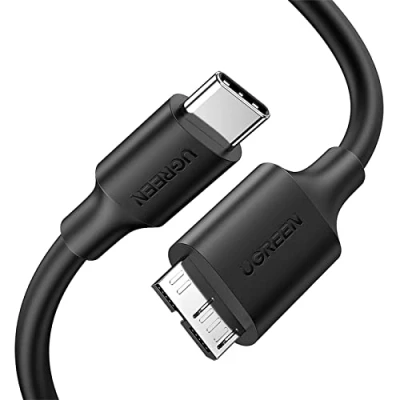 Immagine di Ugreen Cavo micro B da USB C a 3.0, ricarica e sincronizzazione rapida, compatibile con Samsung Galaxy S5 Note 3, Seagate, WD, Toshiba, hard disk esterno, fotocamera 3 metri