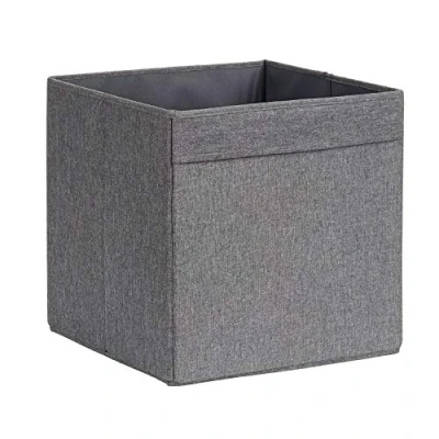 Immagine di LOVE IT STORE Scatola Portaoggetti Premium Lino Pieghevole Rinforzi in Legno Per Mensola Kallax Contenitori 33x33x33cm Grigio Screziato