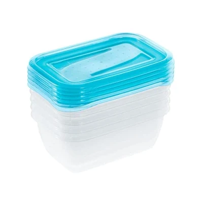 Immagine di keeeper Set da 5 Contenitori per Alimenti, x 500 ml, 15,5 10,5 6 cm, Fredo Fresh, Blu trasparente