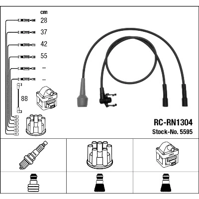 Immagine di NGK 5595 Kit Cavi Accensione 5