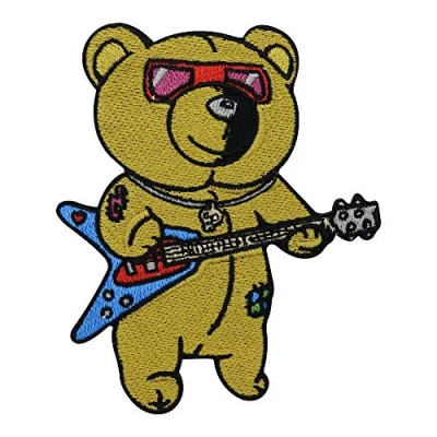 Immagine di Finally Home rock Teddy Toppa termoadesiva per chitarra, toppe musicali, &amp; roll