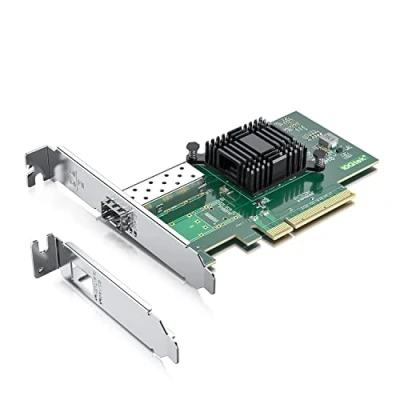 Immagine di 10Gtek 10GbE Scheda di Rete SFP+ PCI e Network Card, Intel 82599EN Chip, Compatibile per X520 DA1(Intel E10G42BTDA), Single Porte SFP+, 10Gb NIC, Support Windows Server, Win8, 10, Linux, VMware