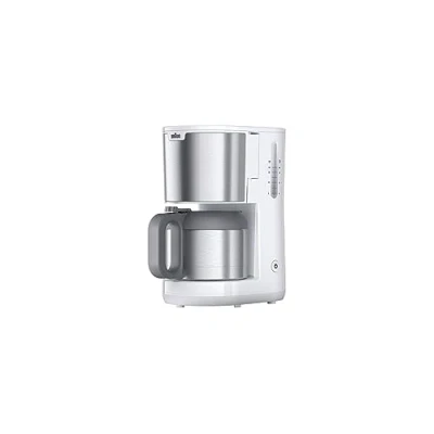 Immagine di Braun PurShine KF1505 WH Macchina da caffè con filtro, 1,2 l, in acciaio inox, per fino a 9 tazze, sistema OptiBrew, funzione antigoccia, filtro girevole, spegnimento automatico, 1000 W, colore: