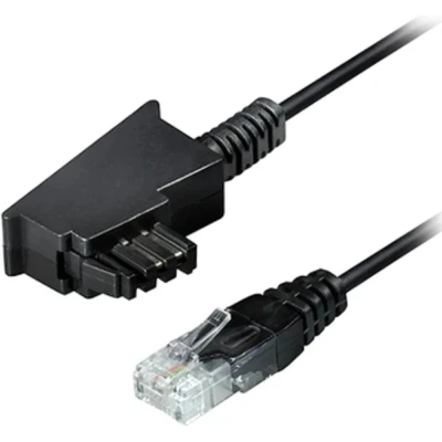Immagine di Cavo Telefono analogico Maxtrack [1x Spina TAE F 1x LAN (10/100 MBit/s)] 15 m Nero