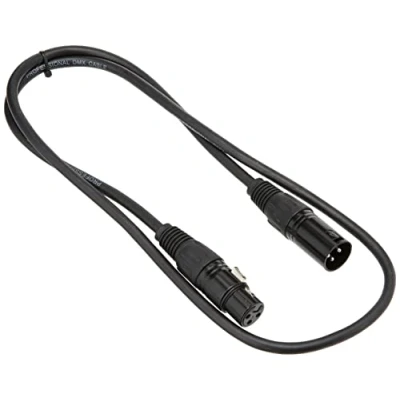 Immagine di Pulse PLS00265 Cavo DMX, 3 pin XLR maschio a femmina, 1 m, colore: Nero