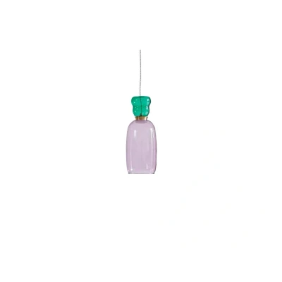 Immagine di Lucande Lampada a sospensione Fay, viola/verde scuro, vetro, Ø 15 cm