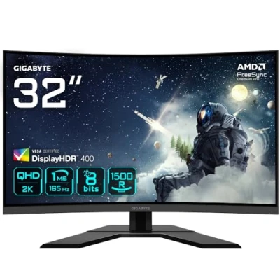 Immagine di Gigabyte G32QC A Monitor LED ERP G (A G) 80 cm (31.5 pollici) 2560 x 1440 Pixel 16:9 1 ms USB 3.2 Gen (USB 3.0), HDMI ™, DisplayPort, Cuffie (jack da 3,5