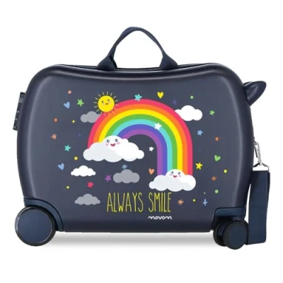 Immagine di MOVOM Enso Arcoiris Always Smile Valigia per bambini Azzurro 50x39x20 cms Rigida ABS Chiusura a combinazione numerica 38L 2,1Kgs 4 Ruote Bagaglio mano