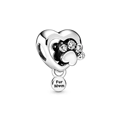 Immagine di Pandora Charm Fingerprint Heart 798873C01 donna in argento con zirconi.
