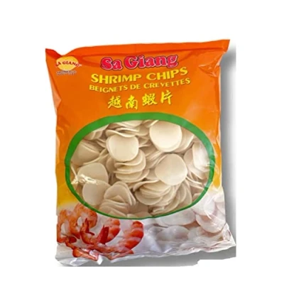 Immagine di [ 2 x 1 kg ] SA GIANG cracker per gamberetti, non cotto/Kroepoek # Y2 + un piccolo ciondolo portafortuna gratuito