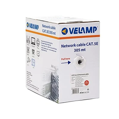 Immagine di Velamp Cavo di Rete LAN Ethernet Cat 5e UTP Lunghezza 305 mt Confezione pull box