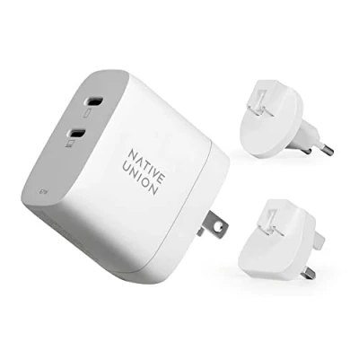 Immagine di Native Union Caricabatterie rapido GaN PD 67W Caricabatteria ultra compatto USB C con Power Delivery fino a 67 W Per MacBook Pro, iPad, iPhone e altri (Bianco)
