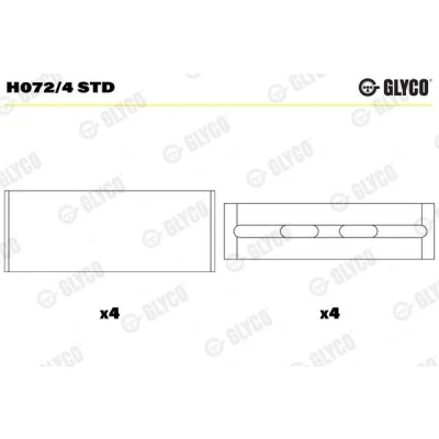 Immagine di GLYCO H072/4 STD Cuscinetto albero a gomito SMART: City Coupe, Fortwo I Coupe