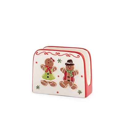 Immagine di H&amp;h portatovaglioli gingerbread in ceramica decorata