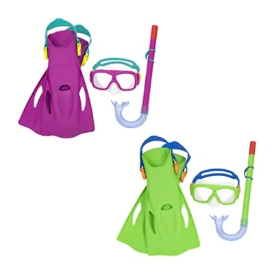 Immagine di Bestway 25019 5 Set Maschera per snorkeling con boccaglio e pinne bambini, 7+ anni