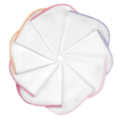 Immagine di Makian Salviette Neonato con Asola, 30x30 cm Quadrotti Cotone Neonato, 100% Asciugamani Bambini Testati Oeko Tex Standard 100 Bianchi Rosa