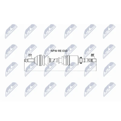 Immagine di NTY NPW RE 010 Albero motore / Semiasse Assale anteriore Cambio manuale OPEL: Vivaro A Van, RENAULT: TRAFIC 2 Kasten