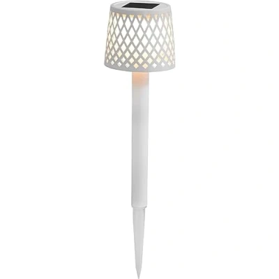 Immagine di Newgarden Lampada LED solare Gretita, bianca, picchetto a terra, set di 4 pezzi